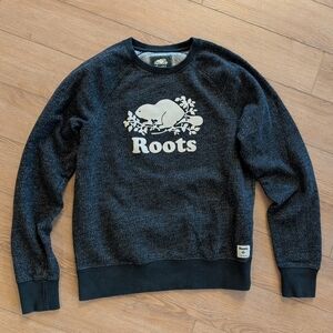 Roots Charcoal Salt and Pepper Crewneck Sweater